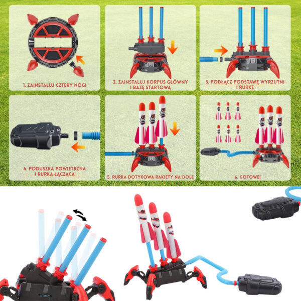 WOOPIE Wyrzutnia Rakiet Piankowych 6 szt. - 012