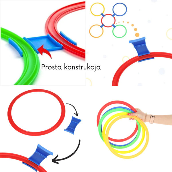 WOOPIE Gra w Klasy Zestaw do Skakania Pierścienie Obręcze 10 szt - 004