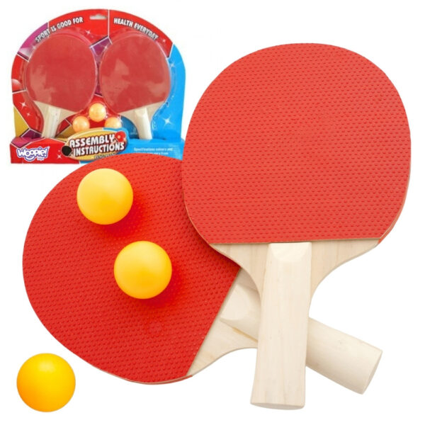 WOOPIE Paletki Rakietki Do Ping Pong Tenisa Stołowego Zestaw + 3 Piłeczki