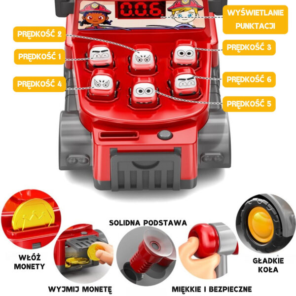 WOOPIE Gra Zręcznościowa Uderz Młotkiem Wbijak Straż Pożarna z Akcesoriami - 002