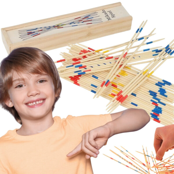 WOOPIE Drewniane Bierki Mikado w Pudełku 41 el. - 001