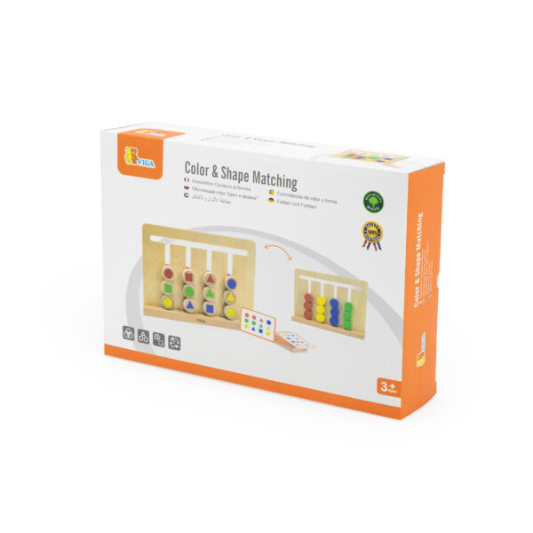 VIGA Gra Logiczna Odwzoruj Kolory i Figury Montessori - 007