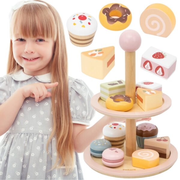 VIGA Drewniany Stojak na Ciasto z Akcesoriami - 002