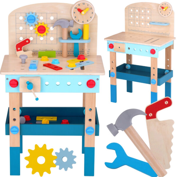 TOOKY TOY Drewniany Stół Do Majsterkowania Warsztat - 001