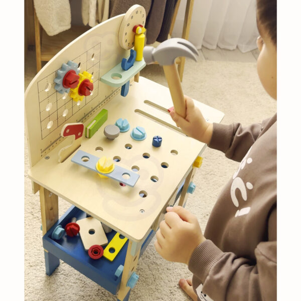 TOOKY TOY Drewniany Stół Do Majsterkowania Warsztat - 005