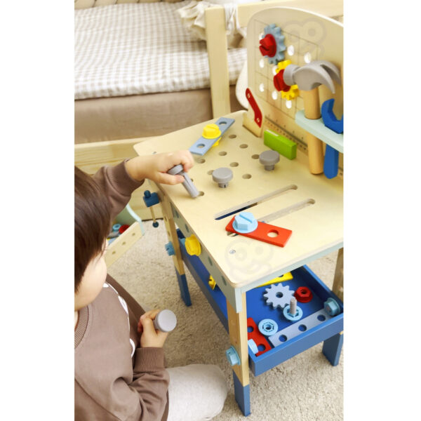 TOOKY TOY Drewniany Stół Do Majsterkowania Warsztat - 008