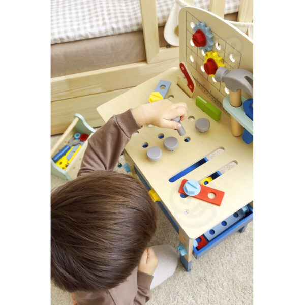 TOOKY TOY Drewniany Stół Do Majsterkowania Warsztat - 009