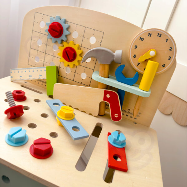 TOOKY TOY Drewniany Stół Do Majsterkowania Warsztat - 010