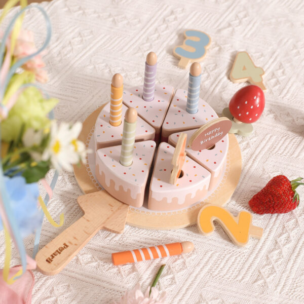 VIGA Drewniany Tort Urodzinowy do Krojenia - 002