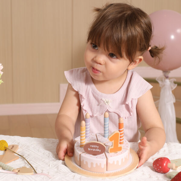 VIGA Drewniany Tort Urodzinowy do Krojenia - 005