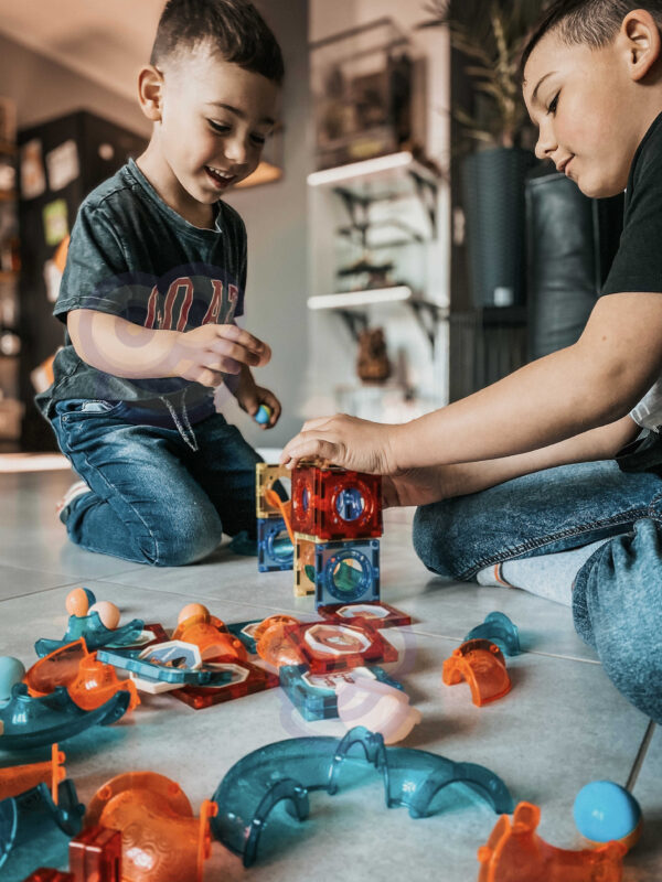WOOPIE Klocki Magnetyczne Tor Kulkowy Świetlny 49 el. - 005