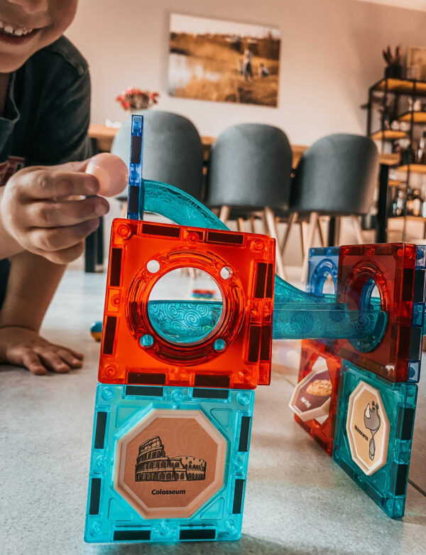 WOOPIE Klocki Magnetyczne Tor Kulkowy Świetlny 49 el. - 006