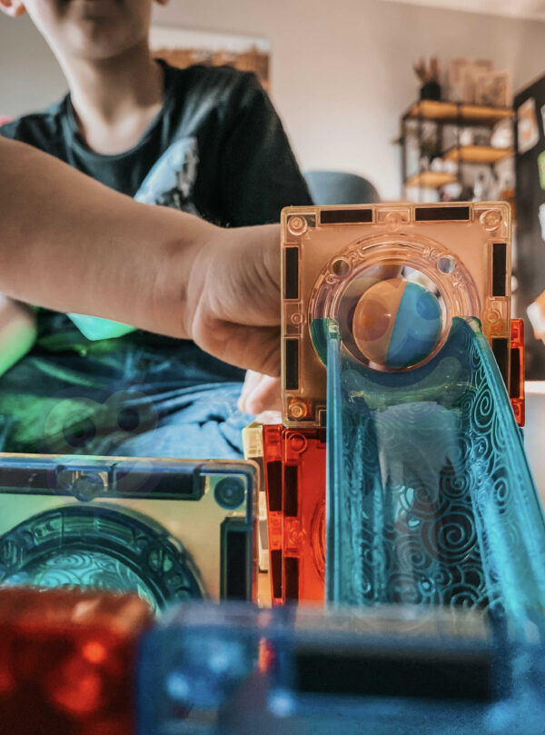 WOOPIE Klocki Magnetyczne Tor Kulkowy Świetlny 49 el. - 009