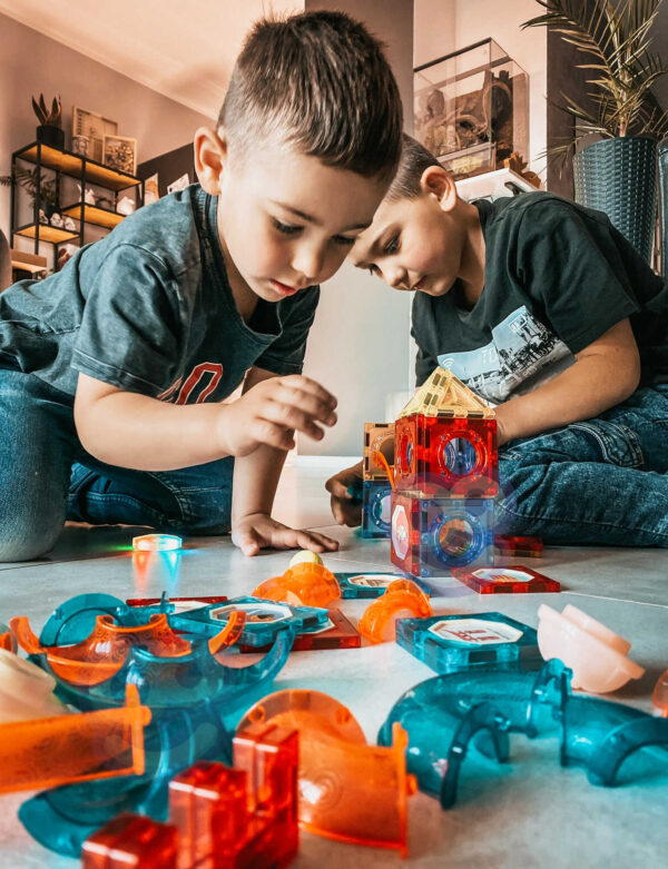 WOOPIE Klocki Magnetyczne Tor Kulkowy Świetlny 49 el. - 010