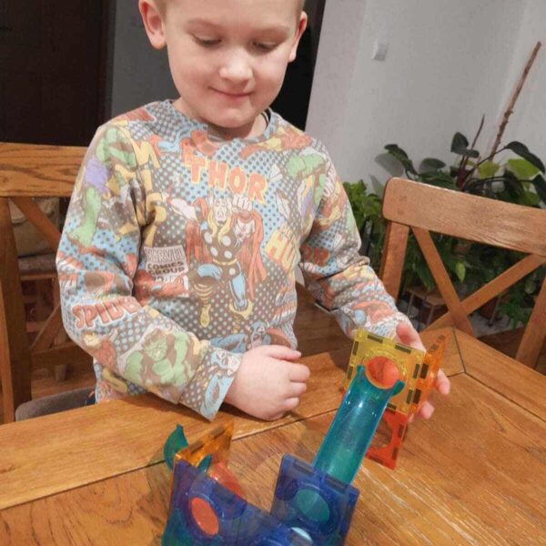 WOOPIE Klocki Magnetyczne Tor Kulkowy Świetlny 49 el. - 012