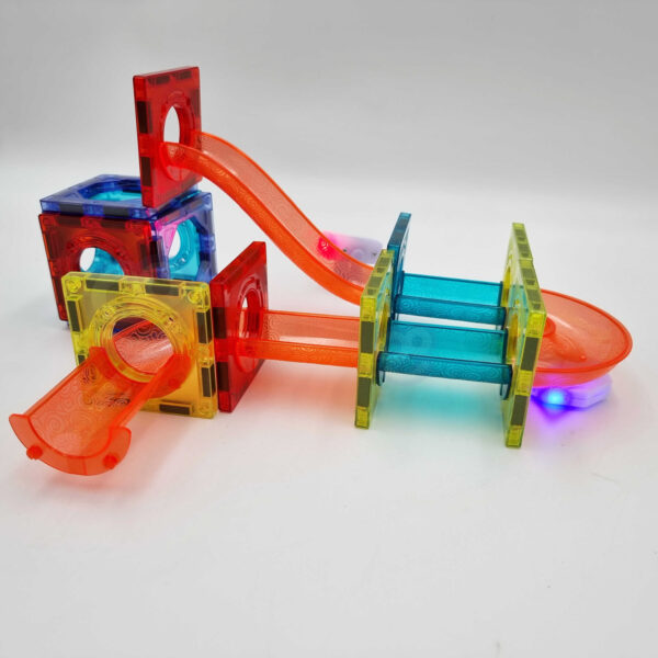 WOOPIE Klocki Magnetyczne Tor Kulkowy Świetlny 49 el. - 013