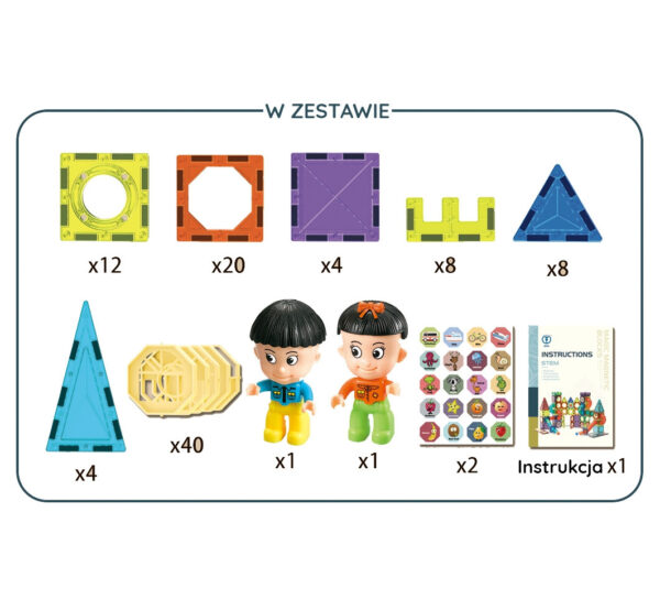 WOOPIE Klocki Magnetyczne Zamek 98 el. - 008