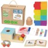 WOOPIE GREEN Box Pudełko XXL Montessori Edukacyjne 6w1 Sensoryczne 7-8 Miesięcy 26el. FSC - 001