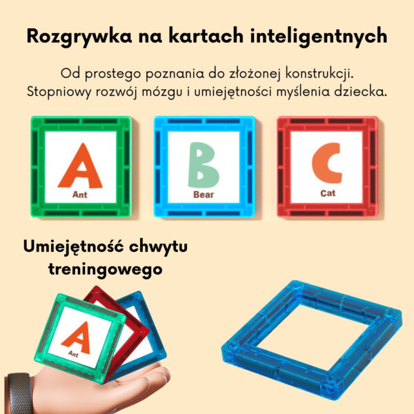 WOOPIE Przestrzenne Klocki Magnetyczne Nauka Liter 70 Elementów - 002