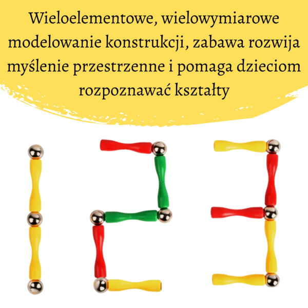 WOOPIE Klocki Magnetyczne Konstrukcyjne 3D 128 el. XXL - 003