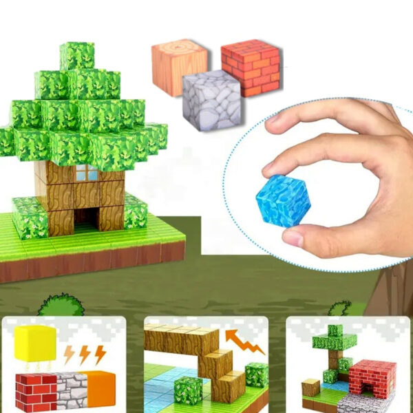 WOOPIE Klocki Magnetyczne Konstrukcyjne Świat Klocków 108 el. - 003