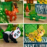 WOOPIE Klocki Magnetyczne Konstrukcyjne 3D Zestaw Edukacyjny Rzadkie Zwierzęta 45el. - 003