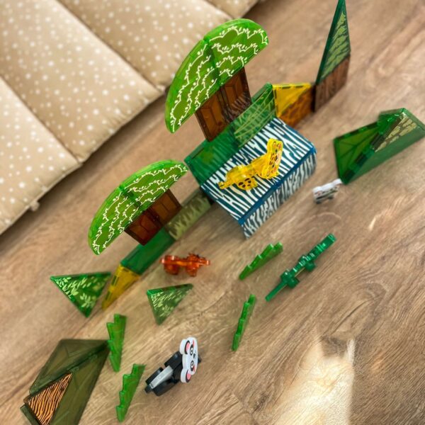WOOPIE Klocki Magnetyczne Konstrukcyjne 3D Zestaw Edukacyjny Rzadkie Zwierzęta 45el. - 005