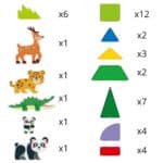 WOOPIE Klocki Magnetyczne Konstrukcyjne 3D Zestaw Edukacyjny Rzadkie Zwierzęta 45el. - 010