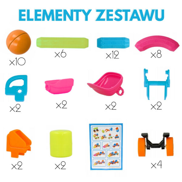 WOOPIE Magnetyczne Klocki Konstrukcyjne Pojazdy 52 el. - 004