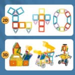 WOOPIE Klocki Magnetyczne Kolorowe 3D Pojazdy Zestaw STEAM 80el. - 003