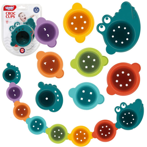 WOOPIE BABY Zabawka do Kąpieli Kubeczki Przelewowe Krokodylek - 001