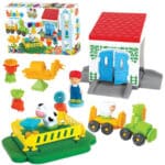 MOCHTOYS Klocki Jeżyki Pin Bricks FARMA w Kartonie 100 el. + 3 Figurki - 001