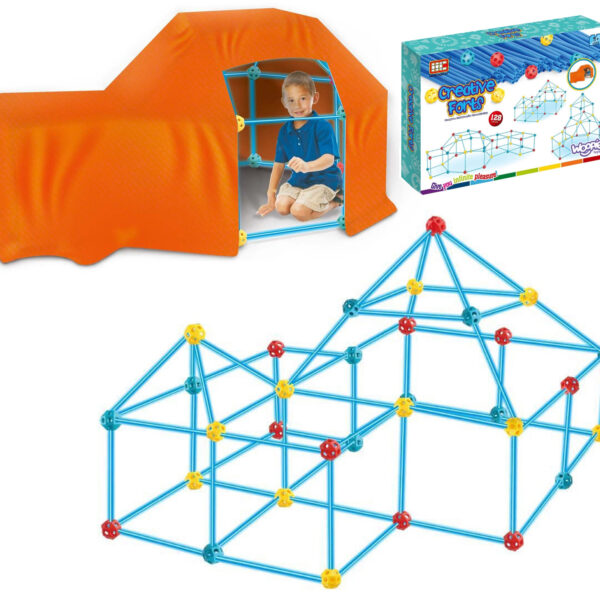 WOOPIE Duże Klocki Konstrukcyjny Namiot Zestaw Słomki Rurki 128 el. - 001