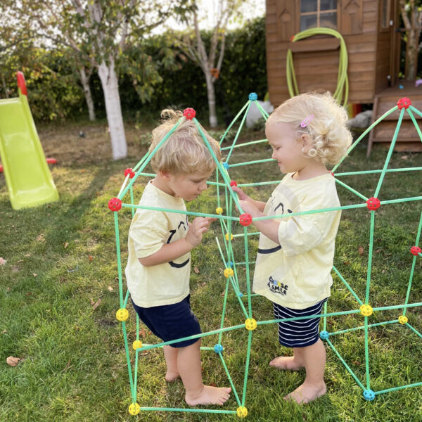 WOOPIE Duże Klocki Konstrukcyjny Namiot Zestaw Słomki Rurki 128 el. - 003