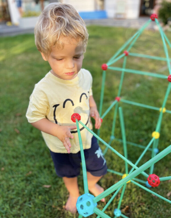 WOOPIE Duże Klocki Konstrukcyjny Namiot Zestaw Słomki Rurki 128 el. - 006