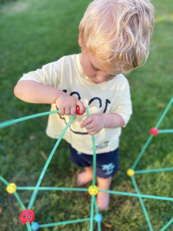 WOOPIE Duże Klocki Konstrukcyjny Namiot Zestaw Słomki Rurki 128 el. - 007