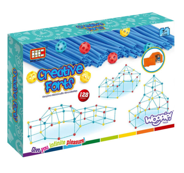 WOOPIE Duże Klocki Konstrukcyjny Namiot Zestaw Słomki Rurki 128 el. - 011