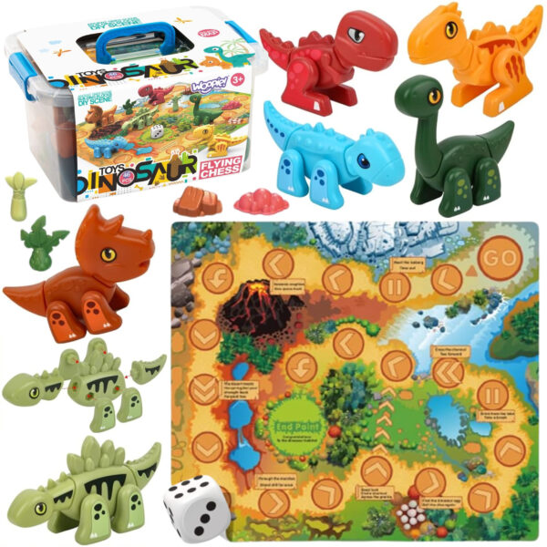 WOOPIE Zestaw Konstrukcyjny 2w1 Gra Planszowa Dinozaury + Kostka 46 el. - 001 WOOPIE Zestaw Konstrukcyjny 2w1 Gra Planszowa Dinozaury + Kostka 46 el. - 001