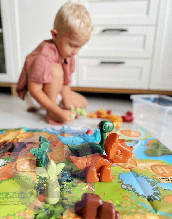 WOOPIE Zestaw Konstrukcyjny 2w1 Gra Planszowa Dinozaury + Kostka 46 el. - 004