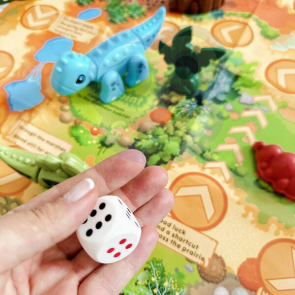 WOOPIE Zestaw Konstrukcyjny 2w1 Gra Planszowa Dinozaury + Kostka 46 el. - 008