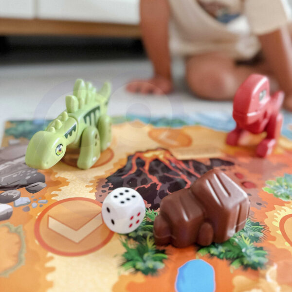 WOOPIE Zestaw Konstrukcyjny 2w1 Gra Planszowa Dinozaury + Kostka 46 el. - 011