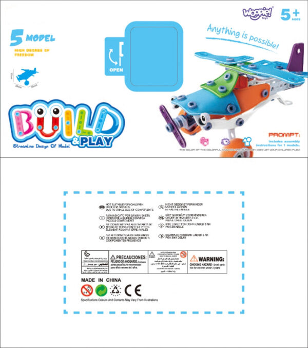 WOOPIE Zestaw Pojazdów Klocki Konstrukcyjne 5w1 STEM - 007