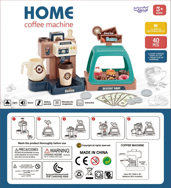 WOOPIE Zestaw Kawiarnia Ekspres do Kawy  + Witryna na Ciastka - 016