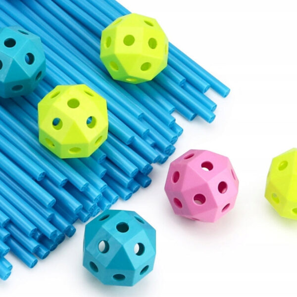 WOOPIE Zestaw Konstrukcyjny XXL Klocki do Budowania Namiotu Bazy Rurki Słomki 340 el. - 004