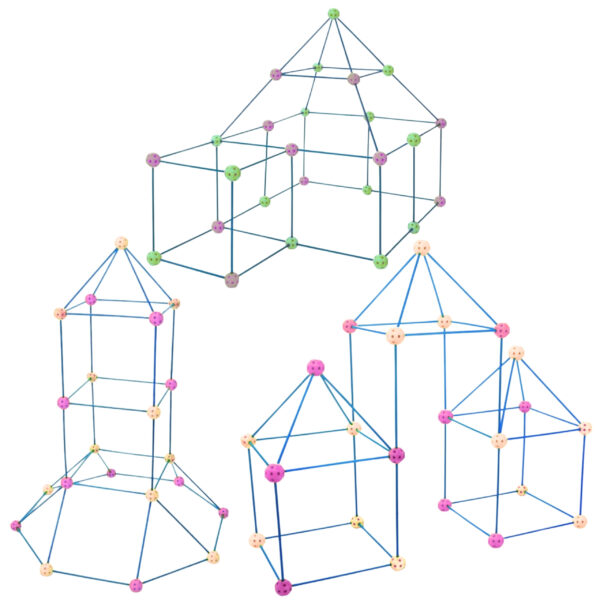 WOOPIE Zestaw Konstrukcyjny XXL Klocki do Budowania Namiotu Bazy Rurki Słomki 340 el. - 006