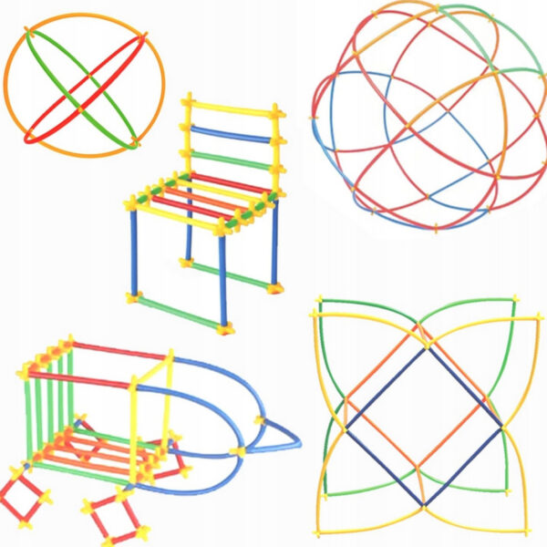 WOOPIE Klocki Konstrukcyjne Kolorowe Słomki 1200 el. - 004
