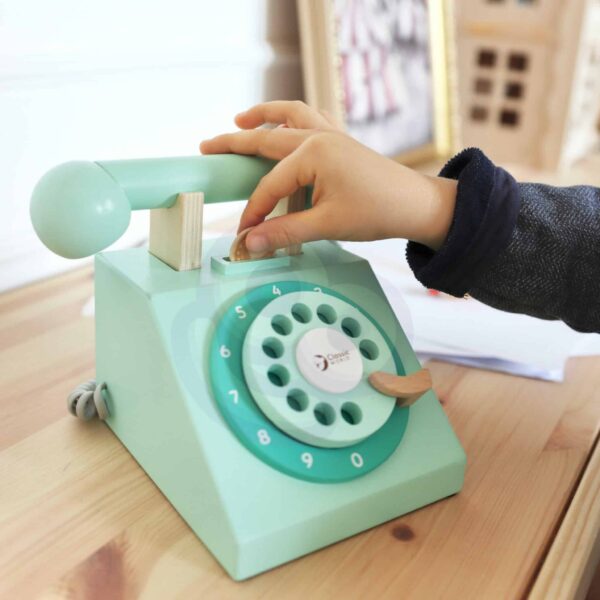 Klasyczny drewniany telefon dla dzieci 4 el. - Classic World - 003