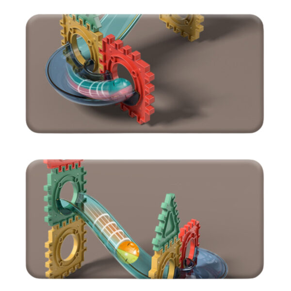 WOOPIE Klocki Magnetyczne Konstrukcyjne 3D Zestaw Edukacyjny Tor Kulkowy 68el. - 002