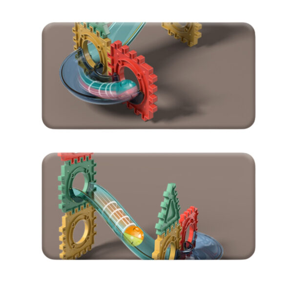 WOOPIE Klocki Magnetyczne Konstrukcyjne 3D Zestaw Edukacyjny Tor Kulkowy 128el. - 003