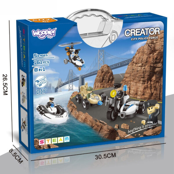 WOOPIE Klocki Konstrukcyjne Zbuduj Pojazdy Policyjne 8 Modeli STEAM – Zostań bohaterem miasta! - 003